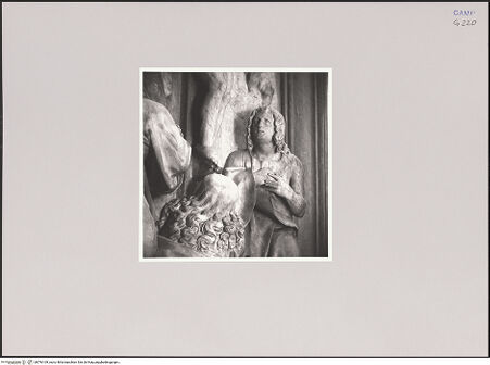 Vorderseite von Schmidt, Hans Werner? [https://www.deutsche-digitale-bibliothek.de/content/lizenzen/rv-ez/] Der Gekreuzigte mit Maria, Magdalena und Johannes - Detail: Johannes und Magdalena, bh576109_recto. Foto: Schmidt, Hans Werner?.