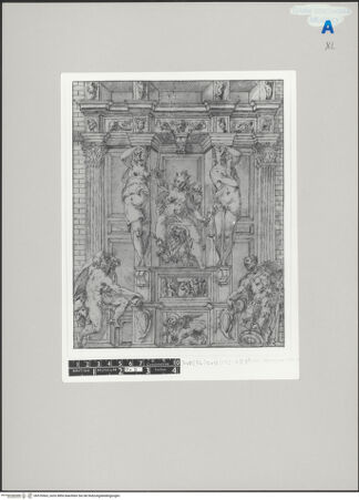 Vorderseite von British Museum [https://www.deutsche-digitale-bibliothek.de/content/lizenzen/rv-ez/] Monument mit der allegorischen Darstellung Venedigs zwischen Apoll und Mars - Gesamtansicht, bh576563_recto. Foto.