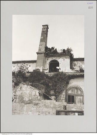 Vorderseite von unbekannt [https://www.deutsche-digitale-bibliothek.de/content/lizenzen/rv-fz/] Filanda dei Cipressi - Schornstein und Nebengebäude, bh576874_recto. Foto: Kruft?, Hanno-Walter.