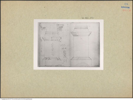 Vorderseite von Bibliotheca Hertziana [https://www.deutsche-digitale-bibliothek.de/content/lizenzen/rv-fz/] KirchenportalPortalskulptur - Hauptportal, Detail: Architrav, bh577794_recto. Foto: Röll, Johannes.