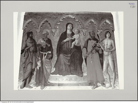 Vorderseite von Röll, Johannes [https://rightsstatements.org/page/CNE/1.0/] Maria mit Kind und Heilige - Gesamtansicht, bh577802_recto. Foto: Röll, Johannes.