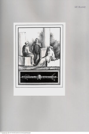 Vorderseite von Landesmuseum Oldenburg [http://creativecommons.org/publicdomain/mark/1.0/] Blattserie nach: Tommaso Piroli, Le antichità di Ercolano, Neapel 1757-1792Drei Frauen in Konversation (Tomo 2, Tav. XI, pag. 71) - , bh577939. Foto: Wacker, H.R..