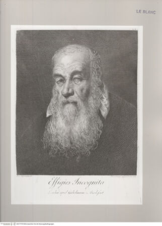Vorderseite von Calcografia [http://creativecommons.org/publicdomain/mark/1.0/] Schola Italica Picturae sive Selectae quaedam summorum e schola italica pictorum tabulae aere incisae cura et impensis Gavini Hamilton pictoris Romae MDCCLXIIITafel 25: Effigies incognita - , bh577978. Foto.