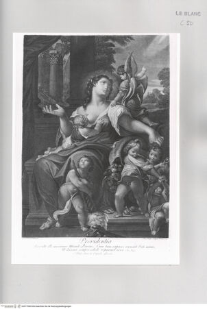 Vorderseite von Calcografia [http://creativecommons.org/publicdomain/mark/1.0/] Schola Italica Picturae sive Selectae quaedam summorum e schola italica pictorum tabulae aere incisae cura et impensis Gavini Hamilton pictoris Romae MDCCLXIIITafel 27: Providentia - , bh577980. Foto.
