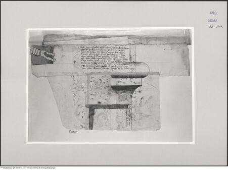 Vorderseite von Istituto Nazionale per la Grafica [http://creativecommons.org/publicdomain/mark/1.0/] Codice C (2502)Fortsetzung des auf fol. 34 r gezeichneten Architravprofils nach unten - , bh578810_recto. Foto.