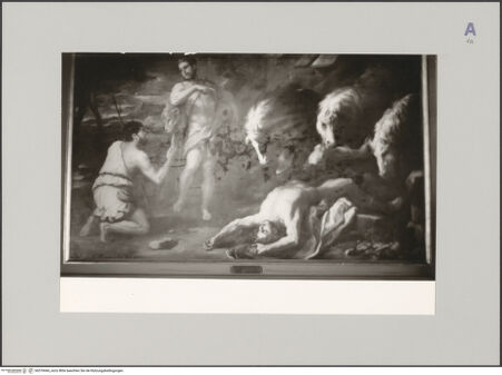 Vorderseite von unbekannt [https://www.deutsche-digitale-bibliothek.de/content/lizenzen/rv-ez/] Herkules und die Stuten des Diomedes - vor Restaurierung? (mit Rahmen), bh579444_recto. Foto.