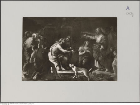 Vorderseite von unbekannt [https://www.deutsche-digitale-bibliothek.de/content/lizenzen/rv-ez/] Die Auferweckung des Lazarus - , bh579447_recto. Foto.