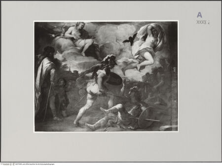 Vorderseite von Bayerische Staatsgemäldesammlungen [https://www.deutsche-digitale-bibliothek.de/content/lizenzen/rv-ez/] Aeneas besiegt Turnus - , bh579489_recto. Foto.