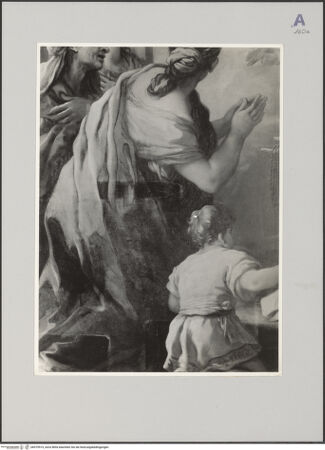 Vorderseite von Sopr. Gall. Napoli [https://www.deutsche-digitale-bibliothek.de/content/lizenzen/rv-ez/] Rosenkranzmadonna mit dem heiligen Dominikus und der heiligen Katharina von Siena - Detail, bh579515_recto. Foto.