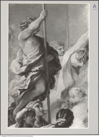 Vorderseite von Sopr. Gall. Napoli [https://www.deutsche-digitale-bibliothek.de/content/lizenzen/rv-ez/] Rosenkranzmadonna mit dem heiligen Dominikus und der heiligen Katharina von Siena - Detail, bh579516_recto. Foto.