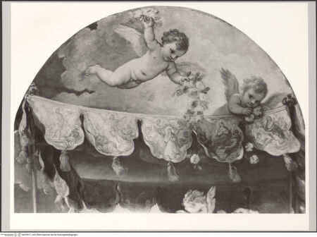 Vorderseite von Sopr. Gall. Napoli [https://www.deutsche-digitale-bibliothek.de/content/lizenzen/rv-ez/] Rosenkranzmadonna mit dem heiligen Dominikus und der heiligen Katharina von Siena - Detail, bh579517_recto. Foto.