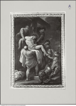 Vorderseite von Grassi, Siena [https://www.deutsche-digitale-bibliothek.de/content/lizenzen/rv-ez/] Kreuzabnahme Christi - , bh579576_recto. Foto.