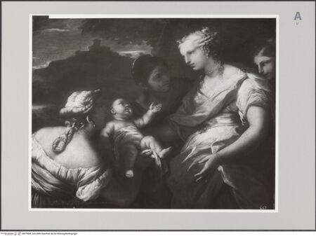 Vorderseite von Kunstverlag Wolfrum, Wien [https://www.deutsche-digitale-bibliothek.de/content/lizenzen/rv-ez/] Auffindung Moses - , bh579688_recto. Foto.