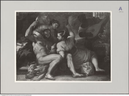 Vorderseite von Soprintendenza Gallerie - Napoli [https://www.deutsche-digitale-bibliothek.de/content/lizenzen/rv-ez/] Herkules und Omphale - , bh579692_recto. Foto.