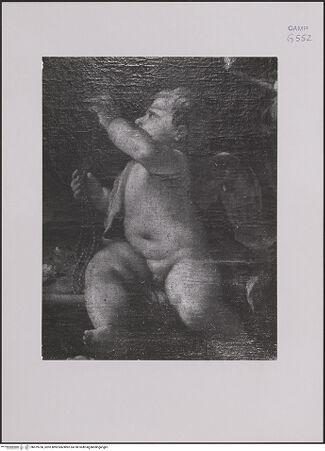 Vorderseite von Sopr. BAS NA [https://www.deutsche-digitale-bibliothek.de/content/lizenzen/rv-ez/] Rosenkranzmadonna: Maria überreicht dem heiligen Dominikus einen Rosenkranz - Detail, bh579760_recto. Foto.