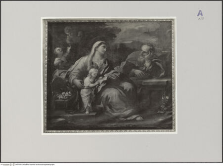 Vorderseite von Stabilimento Fototecnico Industriale R. Gasparini (Genova) [https://www.deutsche-digitale-bibliothek.de/content/lizenzen/rv-ez/] Die Erziehung der Jungfrau - , bh579761_recto. Foto.