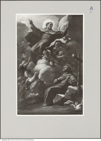 Vorderseite von S.O.L. Bardazzi Fotografia [https://www.deutsche-digitale-bibliothek.de/content/lizenzen/rv-ez/] Der hl. Johannes von Capestrano erscheint dem hl. Petrus von Alcantara - , bh579782_recto. Foto.