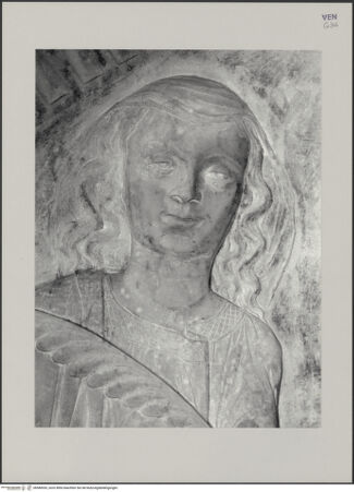 Vorderseite von Markham Schulz, Anne [https://www.deutsche-digitale-bibliothek.de/content/lizenzen/rv-ez/] Grabmal des Rechtsgelehrten Antonio Roselli (gest. 1466)TotenkammerMadonna zwischen den Heiligen Katharina und Maria Magdalena - Heilige Katharina, Kopf, bh580053_recto. Foto.