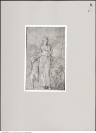 Vorderseite von Albertina [https://www.deutsche-digitale-bibliothek.de/content/lizenzen/rv-ez/] Frau in antiker Kleidung mit zwei Kindern - , bh580192_recto. Foto.