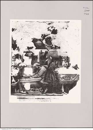 Vorderseite von Rigamonti [https://www.deutsche-digitale-bibliothek.de/content/lizenzen/rv-fz/] Zyklus der Sakramente und des Alten TestamentsNordwand: Genesis-Zyklus und HeiligenDrittes Register: Gott befiehlt Noah, eine Arche zu bauen; Noah baut mit Hilfe seiner Söhne die Arche; Gott verschließt die Arche; die Sintflut und der Untergang der Menschheit - Noah baut mit Hilfe seiner Söhne die Arche, bh580275_recto. Foto.