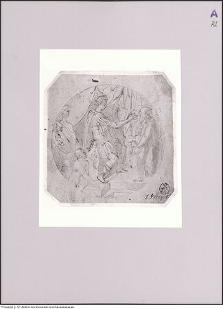 Vorderseite von Sotheby's [https://www.deutsche-digitale-bibliothek.de/content/lizenzen/rv-ez/] Sitzender römischer Feldherr (Studie zu einem Majolika-Tisch) - , bh580409_recto. Foto.