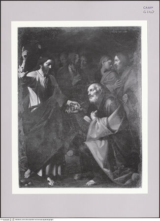 Vorderseite von Pedicini, Luciano [https://www.deutsche-digitale-bibliothek.de/content/lizenzen/rv-ez/] Jesus übergibt Petrus die Schlüssel des Himmelreiches - Gesamtansicht, bh580529_recto. Foto: Pedicini, Luciano.