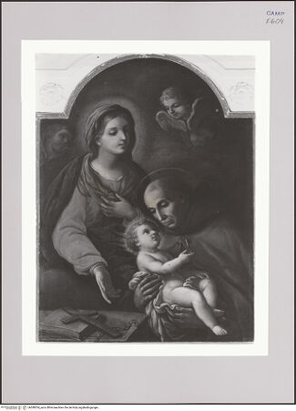 Vorderseite von Pedicini, Luciano [https://www.deutsche-digitale-bibliothek.de/content/lizenzen/rv-ez/] Maria mit Kind und dem heiligen Johann Joseph vom Kreuz - Gesamtansicht, bh580534_recto. Foto.