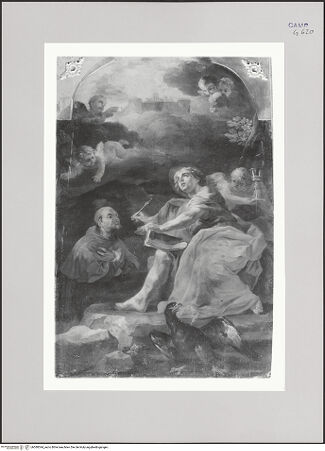 Vorderseite von Pedicini, Luciano [https://www.deutsche-digitale-bibliothek.de/content/lizenzen/rv-ez/] Johannes der Evangelist mit dem Kardinal Innico Caracciolo - Gesamtansicht, bh580544_recto. Foto.