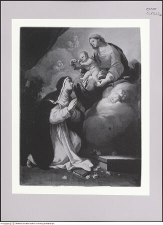 Vorderseite von Pedicini, Luciano [https://www.deutsche-digitale-bibliothek.de/content/lizenzen/rv-ez/] Das Christuskind erscheint der heiligen Rosa und krönt sie mit Rosen - Gesamtansicht, bh580545_recto. Foto: Pedicini, Luciano.