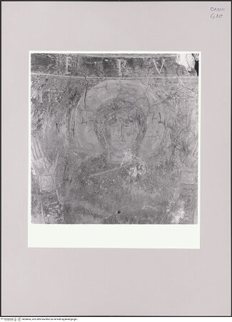 Vorderseite von ICCD [https://www.deutsche-digitale-bibliothek.de/content/lizenzen/rv-ez/] Die Himmelfahrt Christi und Maiestas Domini - Maria, Detail: Kopf, bh580666_recto. Foto.