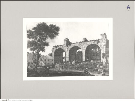 Vorderseite von Sotheby's [https://www.deutsche-digitale-bibliothek.de/content/lizenzen/rv-ez/] Landschaft mit der Maxentiusbasilika - , bh581113_recto. Foto.