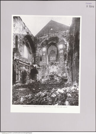 Vorderseite von ICCD [https://www.deutsche-digitale-bibliothek.de/content/lizenzen/rv-ez/] Santa Chiara - Linke Wand und Altarraum (nach Bombardierung 1943), bh581311_recto. Foto.