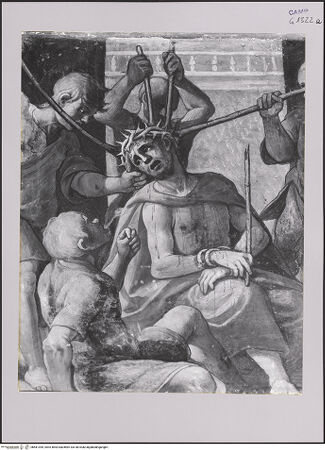 Vorderseite von Pedicini, Luciano [https://www.deutsche-digitale-bibliothek.de/content/lizenzen/rv-ez/] Szenen aus der Passion ChristiDie Dornenkrönung Christi - Detail: Christus, bh581395_recto. Foto: Pedicini, Luciano.