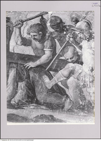 Vorderseite von Pedicini, Luciano [https://www.deutsche-digitale-bibliothek.de/content/lizenzen/rv-ez/] Szenen aus der Passion ChristiDie Kreuztragung - Detail: Soldaten, bh581398_recto. Foto: Pedicini, Luciano.