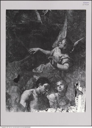 Vorderseite von Pedicini, Luciano [https://www.deutsche-digitale-bibliothek.de/content/lizenzen/rv-ez/] Maria und der heilige Rochus legen bei der Heiligen Dreifaltigkeit Fürbitte für die Pestkranken ein - Detail: Engel, bh581407_recto. Foto: Pedicini, Luciano.