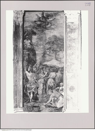 Vorderseite von Pedicini, Luciano [https://www.deutsche-digitale-bibliothek.de/content/lizenzen/rv-ez/] Szenen aus dem Leben der heiligen Lucia, Agatha und CäciliaMartyrium der heiligen Lucia - Gesamtansicht, bh581410_recto. Foto: Pedicini, Luciano.