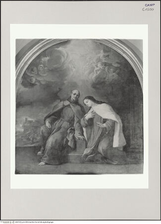 Vorderseite von Pedicini, Luciano [https://www.deutsche-digitale-bibliothek.de/content/lizenzen/rv-ez/] Die heilige Teresa legt bei Peter von Alcantara die Beichte ab - Gesamtansicht, bh581503_recto. Foto.