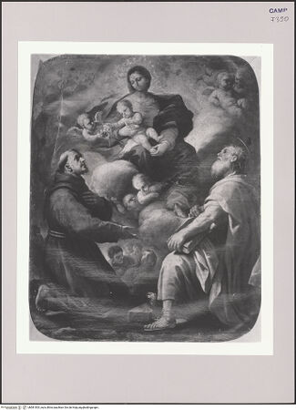 Vorderseite von Pedicini, Luciano [https://www.deutsche-digitale-bibliothek.de/content/lizenzen/rv-ez/] Madonna mit den heiligen Franz von Assisi und Andreas - Gesamtansicht, bh581505_recto. Foto: Pedicini, Luciano.