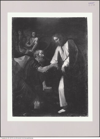 Vorderseite von Pedicini, Luciano [https://www.deutsche-digitale-bibliothek.de/content/lizenzen/rv-ez/] Petrus wandelt auf dem Wasser zu Christus, der am Ufer steht - Gesamtansicht, bh581507_recto. Foto: Pedicini, Luciano.