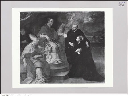 Vorderseite von Pedicini, Luciano [https://www.deutsche-digitale-bibliothek.de/content/lizenzen/rv-ez/] Papst Paul III. übergibt den heiligen Franz Xaver und Ignazio das Breve - Gesamtansicht, bh581508_recto. Foto: Pedicini, Luciano.