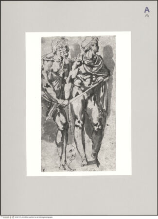 Vorderseite von Sotheby's [https://www.deutsche-digitale-bibliothek.de/content/lizenzen/rv-ez/] Zwei stehende männliche Figuren - , bh581575_recto. Foto.