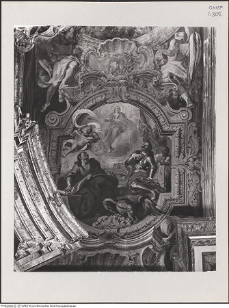 Vorderseite von Pedicini, Luciano [https://www.deutsche-digitale-bibliothek.de/content/lizenzen/rv-ez/] Szenen aus dem Leben des heiligen Dominikus - Maria erscheint dem heiligen Johannes dem Evangelist, bh582210_recto. Foto: Pedicini, Luciano.