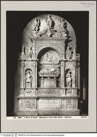 Vorderseite von Alinari [https://rightsstatements.org/page/CNE/1.0/] Grabmal des Kardinals Girolamo Basso della Rovere, (gestorben 1507) - , bh583275_recto. Foto.