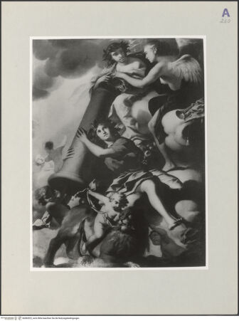 Vorderseite von Amministrazione Colonna [https://www.deutsche-digitale-bibliothek.de/content/lizenzen/rv-ez/] Allegorische Darstellung von Fortitudo, Fama, Gloria und Magnanimitas - , bh583522_recto. Foto.