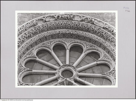 Vorderseite von Bibliotheca Hertziana [http://creativecommons.org/licenses/by-nc-sa/4.0/] FassadendekorationMittleres Rosefenster - Detail, bh585645_recto. Foto: Sigismondi, Roberto.