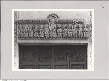 Vorderseite von Bibliotheca Hertziana [http://creativecommons.org/licenses/by-nc-sa/4.0/] HauptportalChristus zwischen den Aposteln - Gesamtansicht, bh585679_recto. Foto: Sigismondi, Roberto.