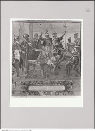 Vorderseite von Bibliotheca Hertziana [http://creativecommons.org/licenses/by-nc-sa/4.0/] Szenen aus dem Leben des heiligen Franziskus und heiliger OrdensmitgliederWestwand: Martyrium der franziskanischen Heiligen; Tugenden und Allegorien - Das Martyrium eines franziskanischen Heiligen (Beatus Gineprus von Sizilien?), bh585699_recto. Foto: Sigismondi, Roberto.