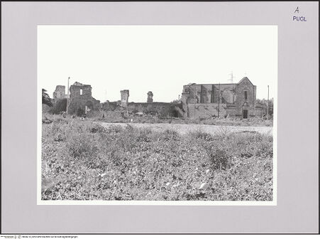 Vorderseite von Bibliotheca Hertziana [http://creativecommons.org/licenses/by-nc-sa/4.0/] Santa Maria di Casole - Gesamtansicht von Nordwesten, bh586115_recto. Foto: Sigismondi, Roberto.