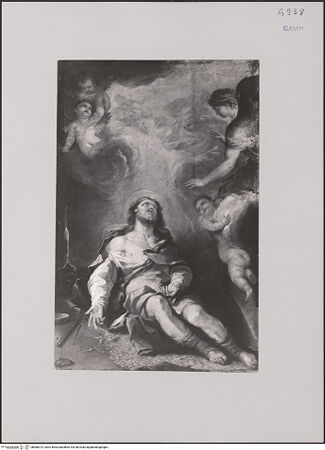 Vorderseite von Sopr. BAS NA [https://www.deutsche-digitale-bibliothek.de/content/lizenzen/rv-ez/] Tod und Glorie des heiligen Alexius - Gesamtansicht, bh586373_recto. Foto.