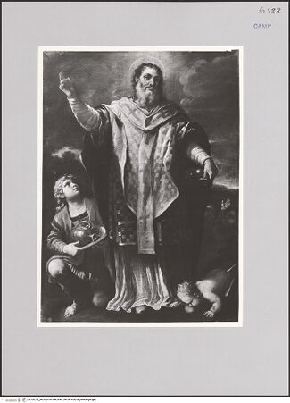 Vorderseite von Sopr. Gall. NA [https://www.deutsche-digitale-bibliothek.de/content/lizenzen/rv-ez/] Der heilige Nikolaus von Bari mit Kindern, die er zum Leben erweckt hat - Gesamtansicht, bh586390_recto. Foto.